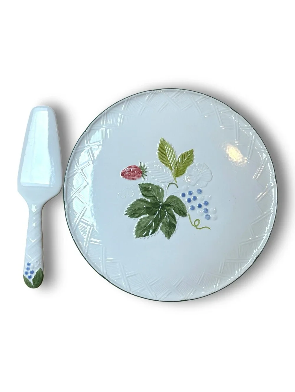 Vintage Mikasa Country Berries Cake Plate and Server Set - Pattern DP901